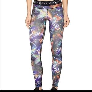 Spyder Leggings or base layer Colour splash, youth 14/16- L or Women's S